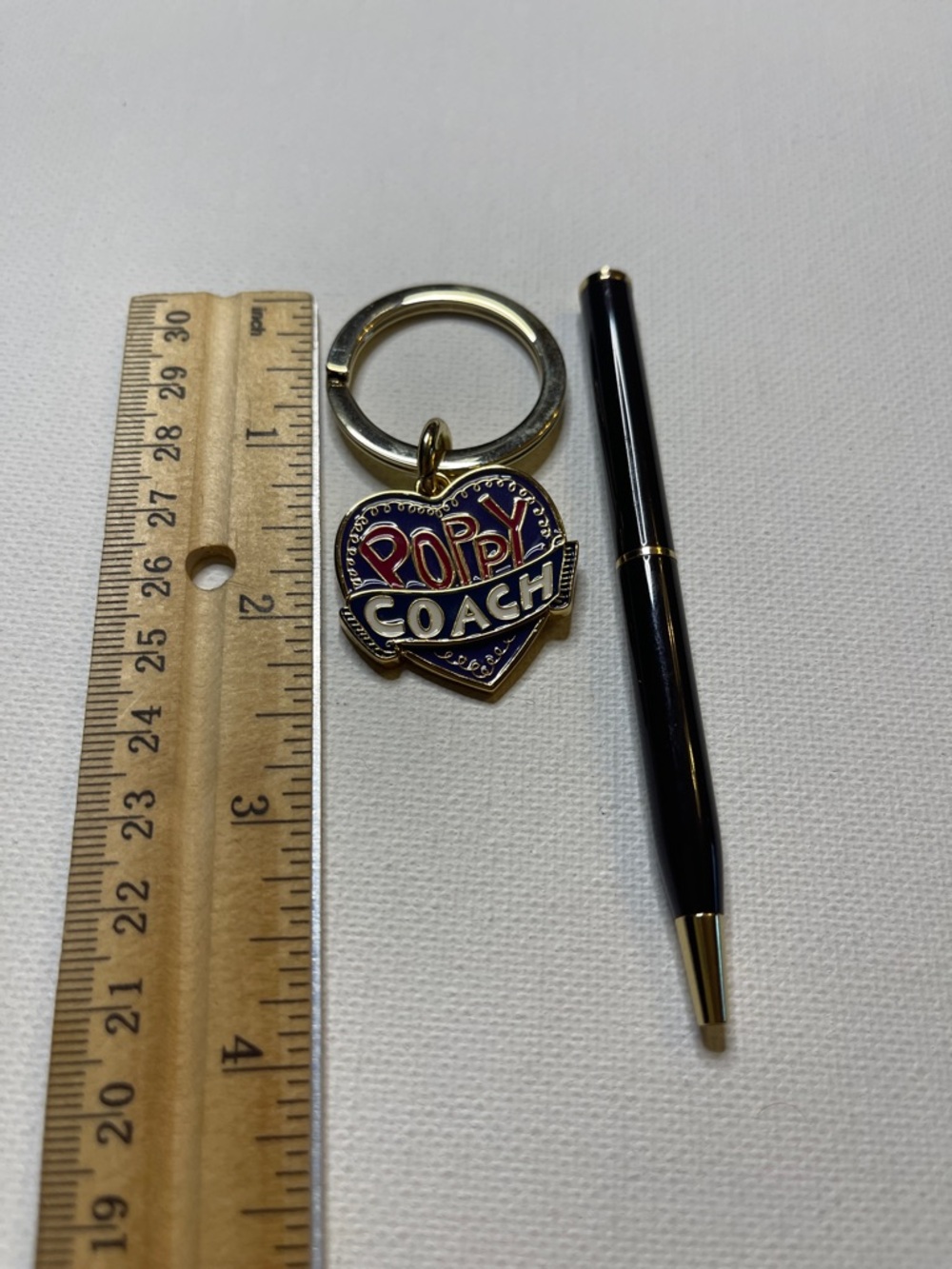 Coach Poppy Heart Keyring - Navy, Red & Gold and Coach Pen - Picture 3 of 6